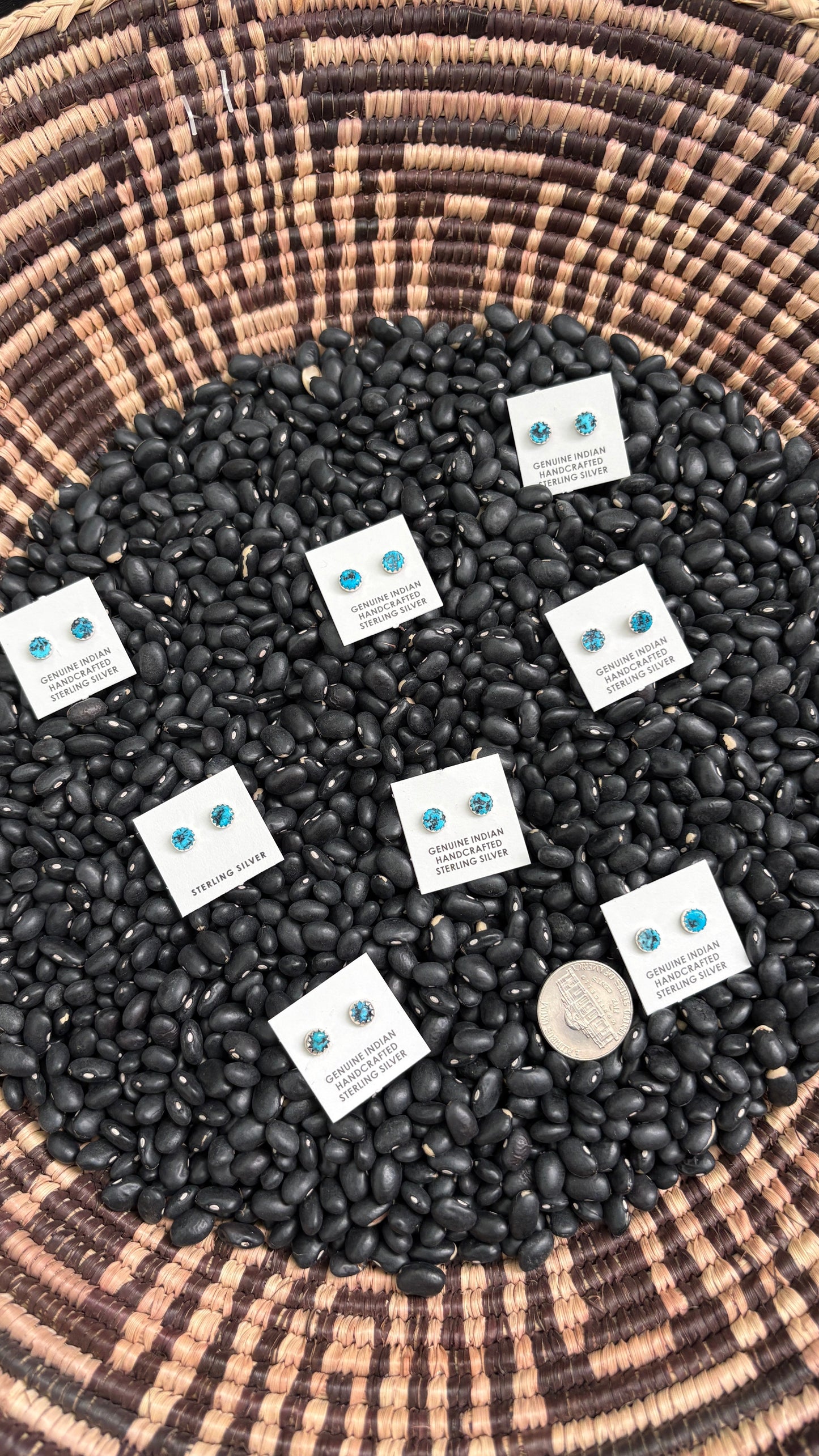 5MM ROUGH TURQUOISE STUDS