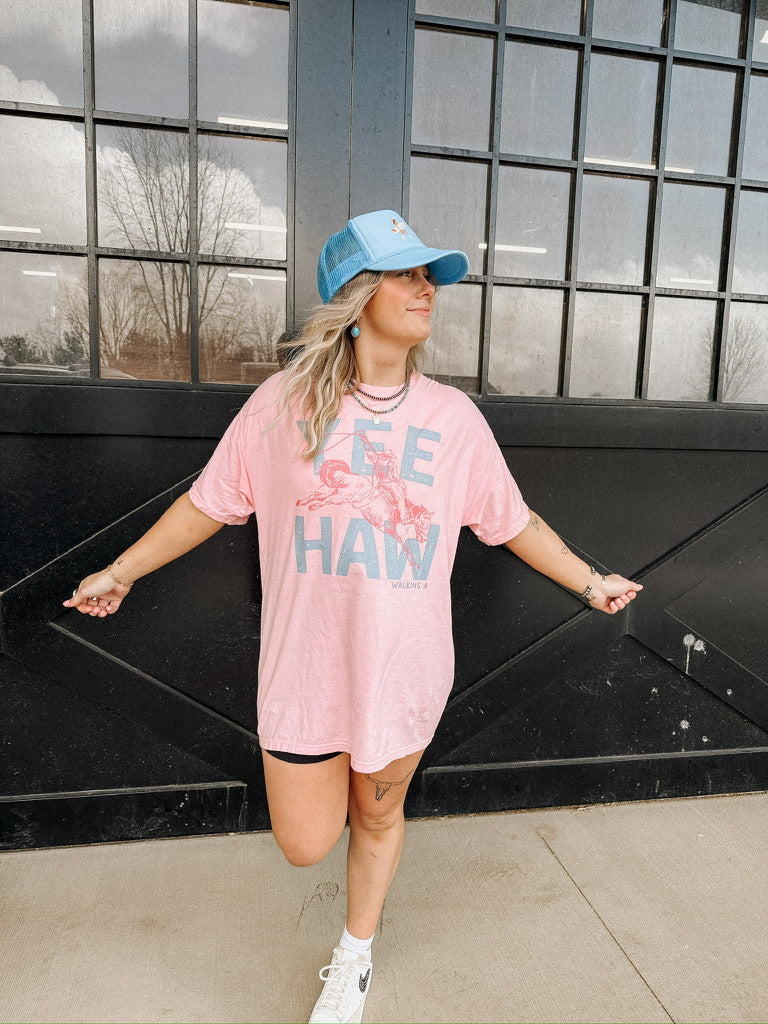 Yee Haw Pink Graphic Tee – Western Fashion Styled Shirts