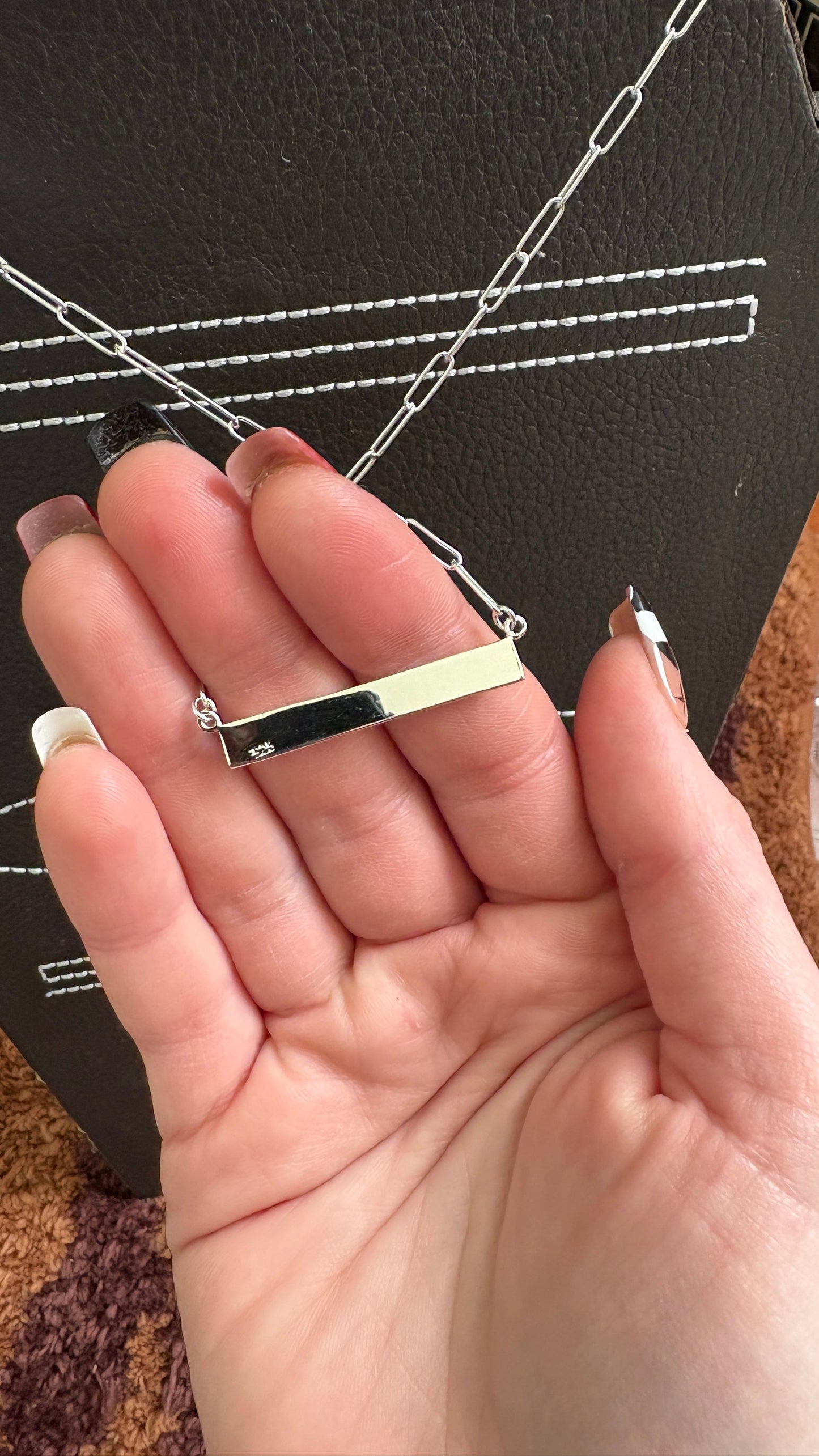 BALL BAR NECKLACE W PAPERCLIP CHAIN