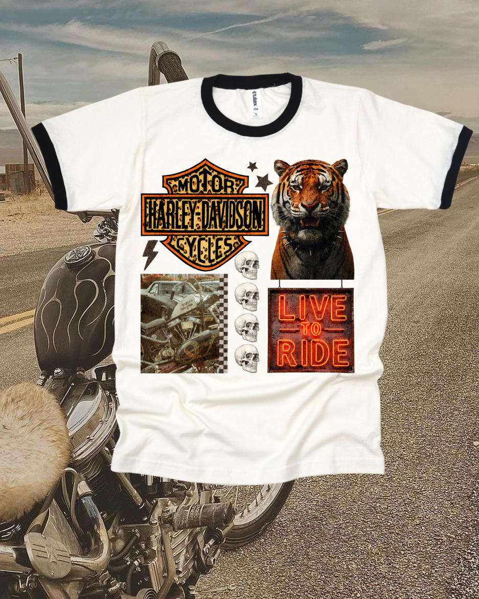 Live to Ride collage Tee