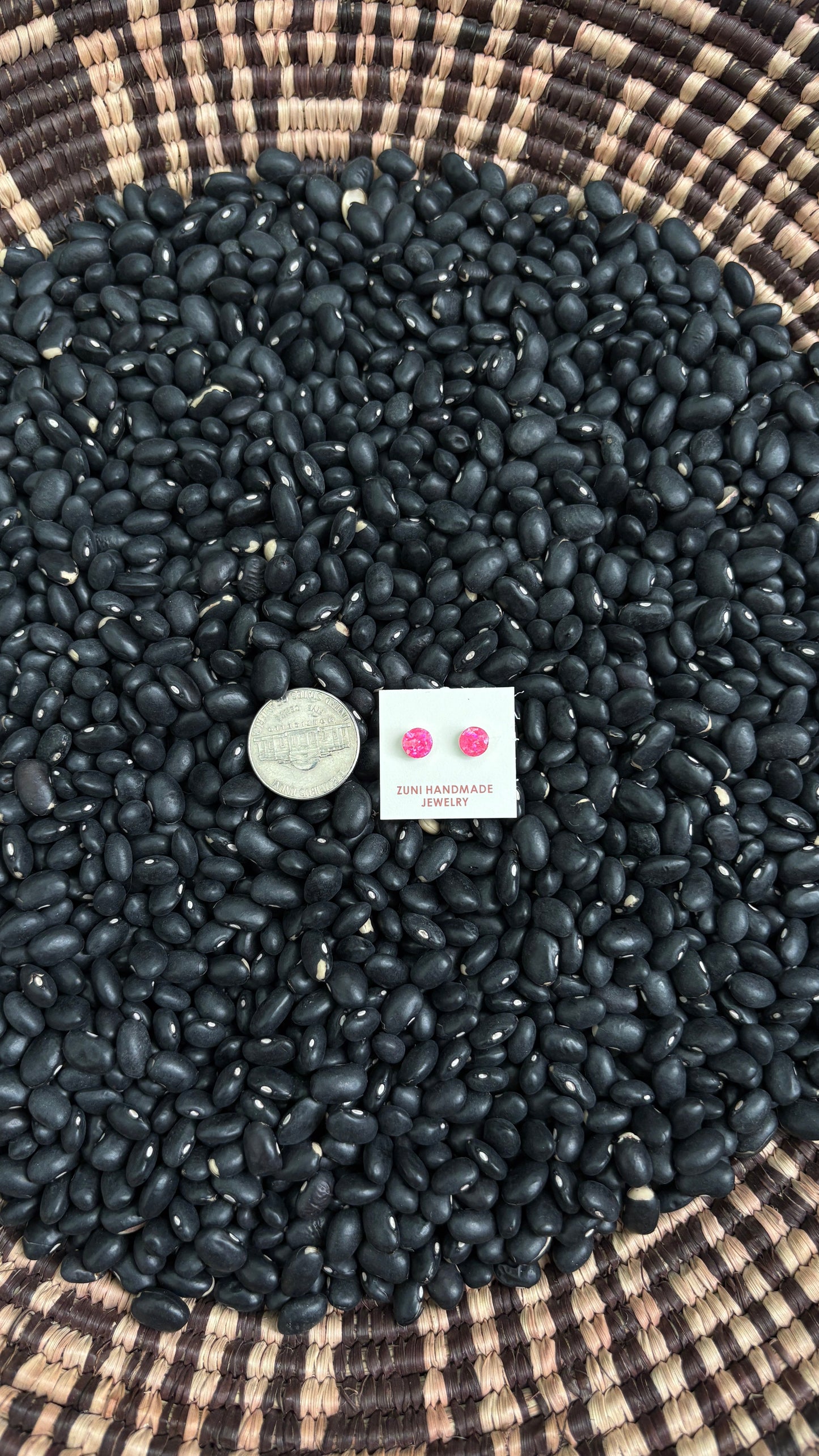 6MM HOT PINK OPAL ZUNI STUDS