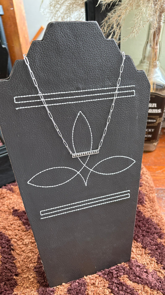 BALL BAR NECKLACE W PAPERCLIP CHAIN