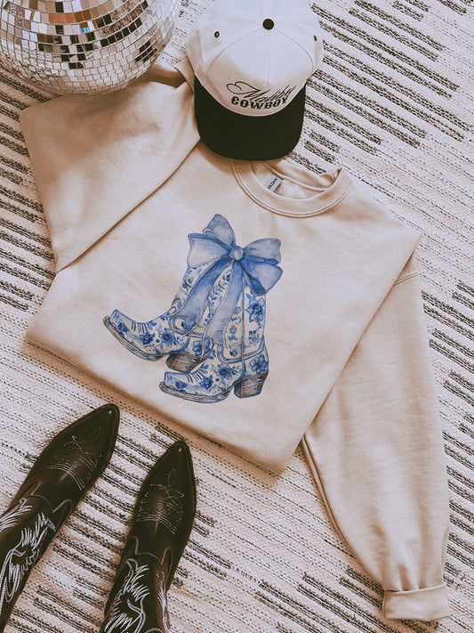 coastal boots western style inspired crewneck & Graphic Tee - 0