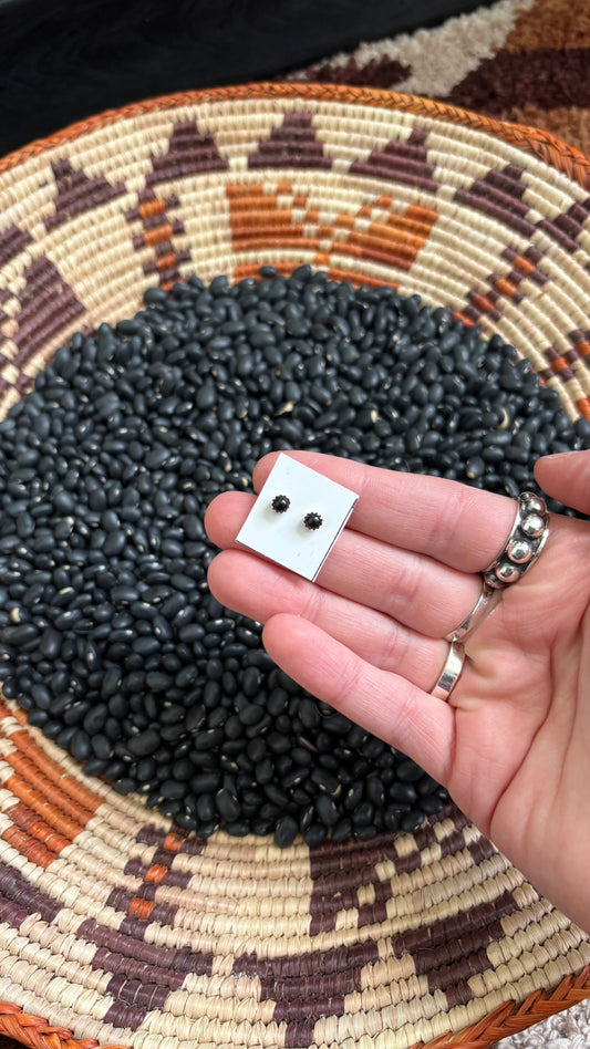 4MM BLACK ONYX STUDS