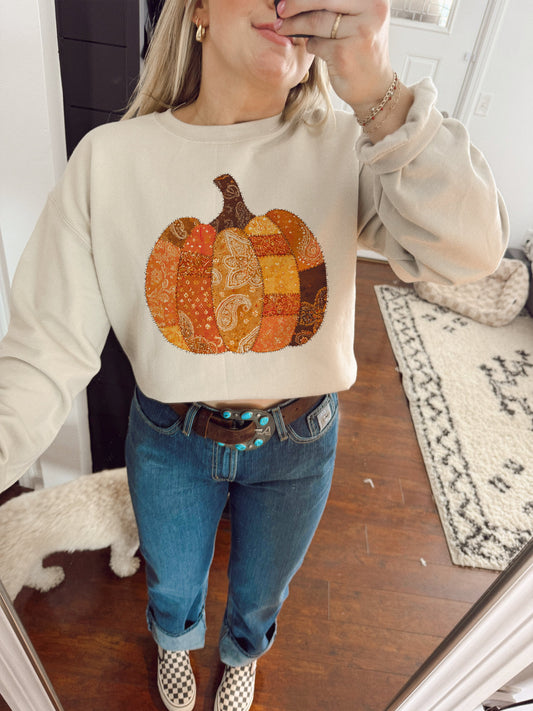 Orange Patch Pumpkin Graphic Tee – Fall & Halloween Edition
