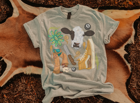 Western collage tee
